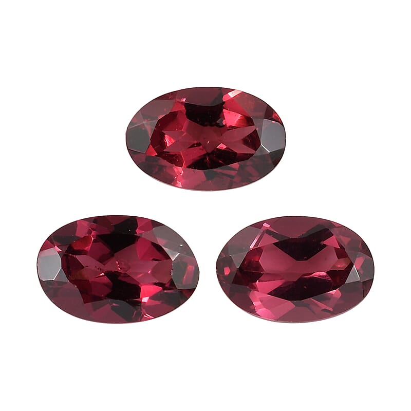 AA Orissa Rose Garnet Set of 3 (Ovl 6x4 mm) 1.63 ctw Loose Gemstone