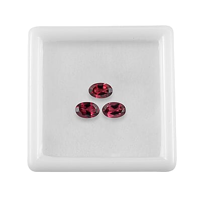 AA Orissa Rose Garnet Set of 3 (Ovl 6x4 mm) 1.63 ctw Loose Gemstone