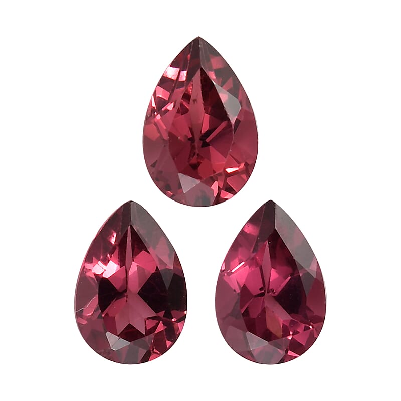 AA Orissa Rose Garnet Set of 3 (Pear 6x4 mm) 1.50 ctw Loose Gemstone