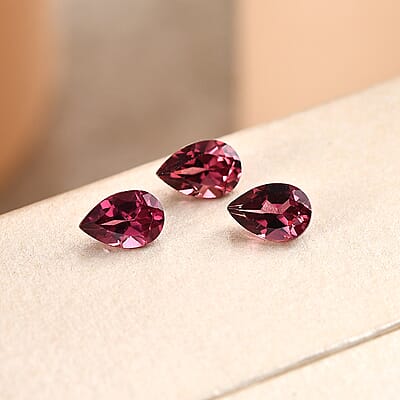 AA Orissa Rose Garnet Set of 3 (Pear 6x4 mm) 1.50 ctw Loose Gemstone