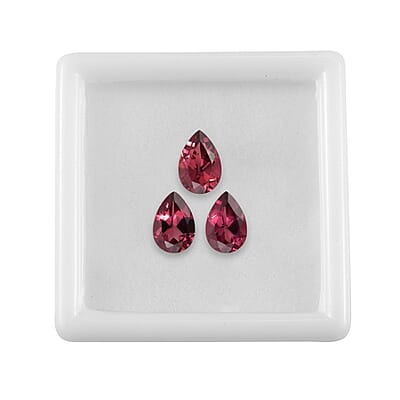 AA Orissa Rose Garnet Set of 3 (Pear 6x4 mm) 1.50 ctw Loose Gemstone