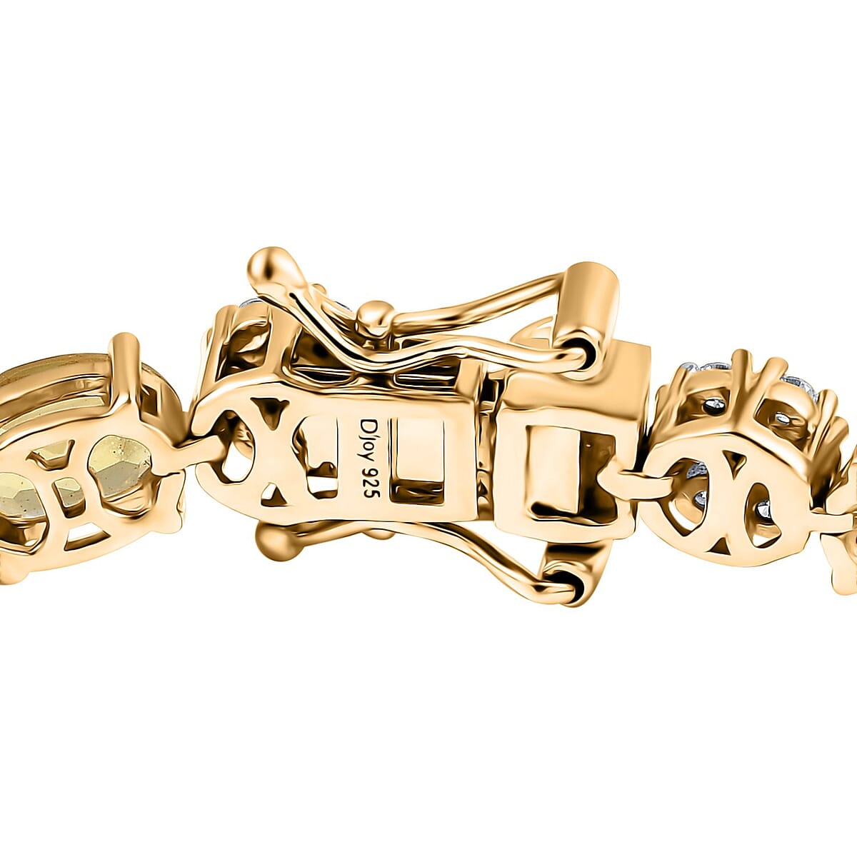 D'Joy Brazilian Heliodor and Moissanite 11.25 ctw Sunlit Harmony Bracelet in 18K Vermeil Yellow Gold Over Sterling Silver (7.25 In) image number 3