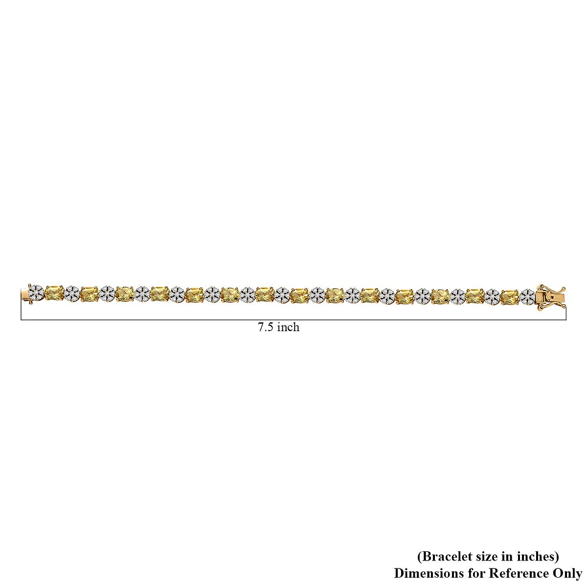 D'Joy Brazilian Heliodor and Moissanite 11.25 ctw Sunlit Harmony Bracelet in 18K Vermeil Yellow Gold Over Sterling Silver (7.25 In) image number 4
