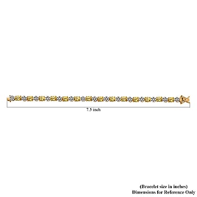 D'Joy Brazilian Heliodor and Moissanite 11.25 ctw Sunlit Harmony Bracelet in 18K Vermeil Yellow Gold Over Sterling Silver (7.25 In)