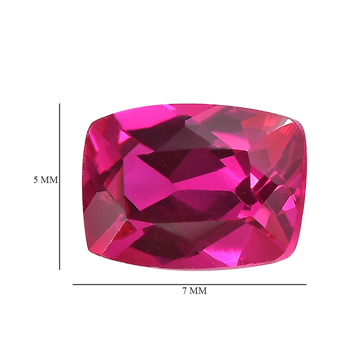 Set of 2 Lab Created Ruby (Cush 7x5 mm) 2.00 ctw Loose Gemstone image number 4