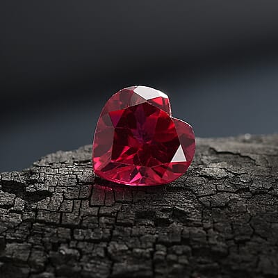 Lab Created Ruby (Hrt 10 mm) 3.64 ctw Loose Gemstone