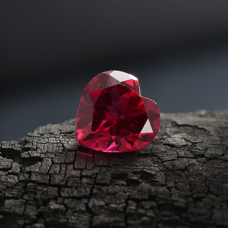 Lab Created Ruby (Hrt 10 mm) 3.64 ctw Loose Gemstone