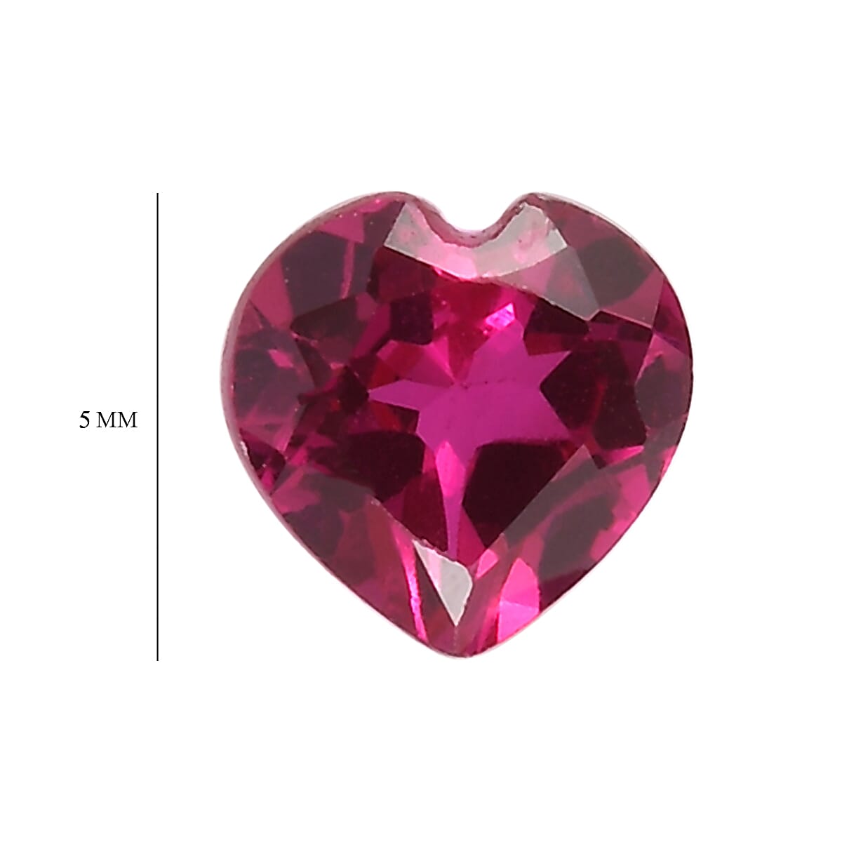 Set of 4 Lab Created Ruby (Hrt 5 mm) 2.05 ctw Loose Gemstone image number 4