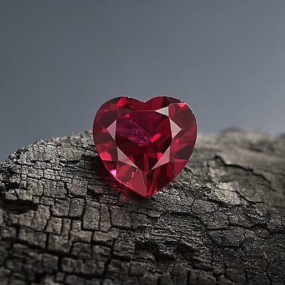 Lab Created Ruby (Hrt 8 mm) 1.92 ctw Loose Gemstone