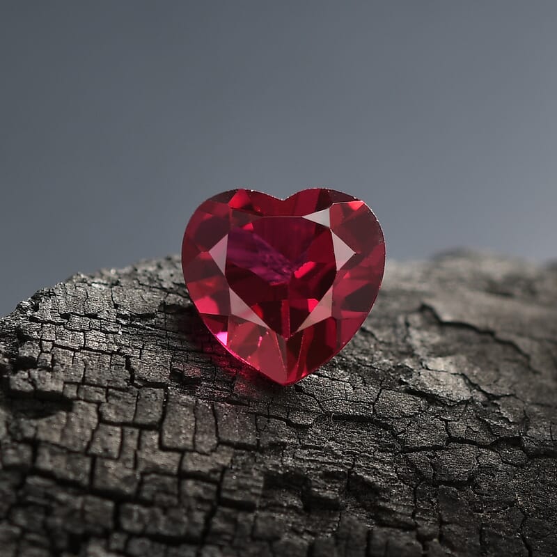 Lab Created Ruby (Hrt 8 mm) 1.92 ctw Loose Gemstone