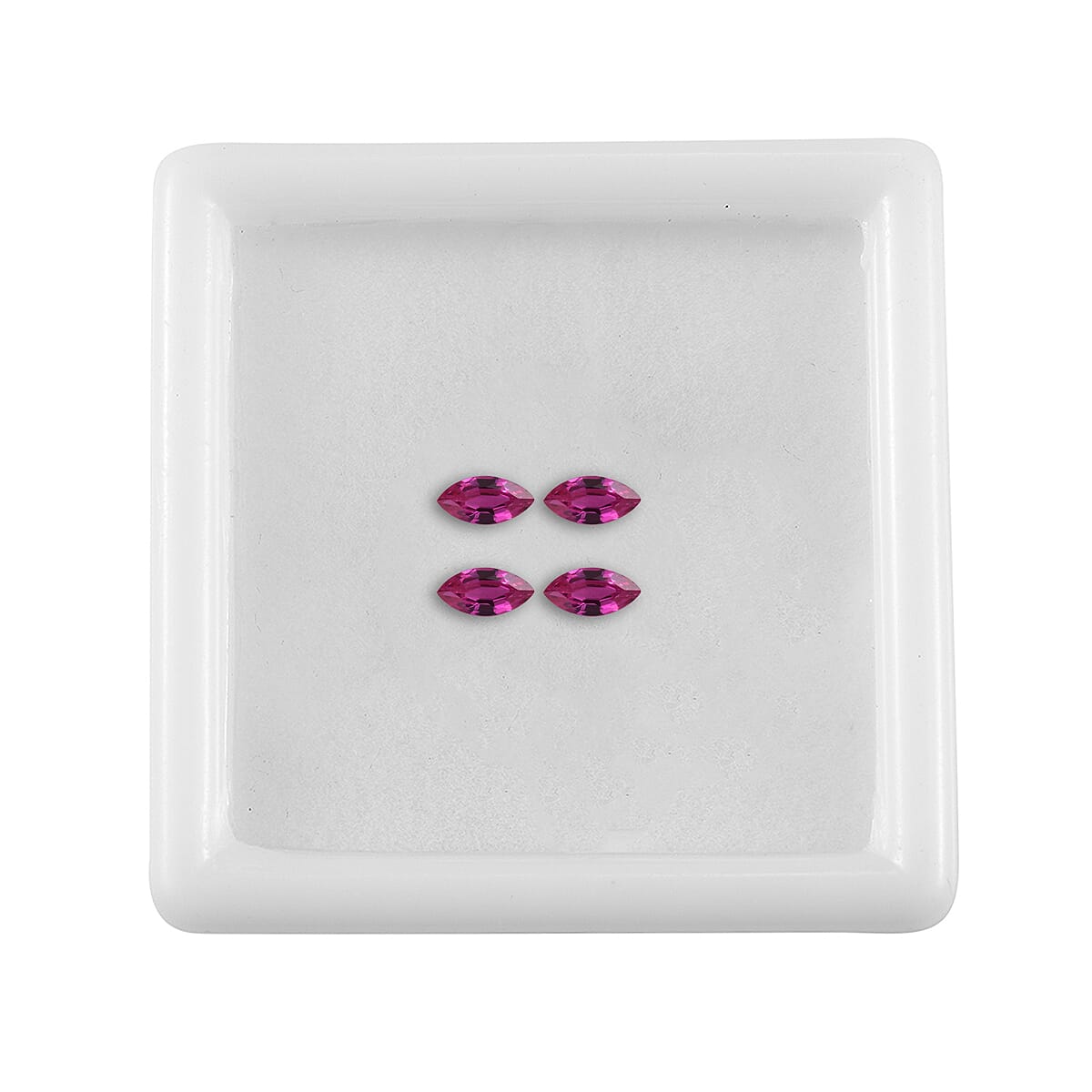 Set of 4 Lab Created Ruby (Mrq 5x2.5 mm) 0.64 ctw Loose Gemstone
