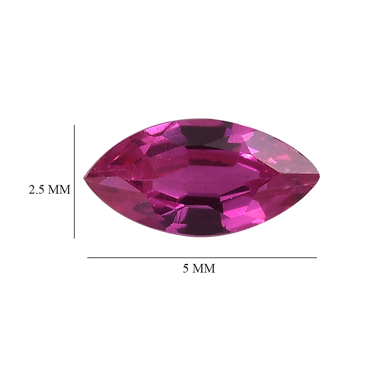 Set of 4 Lab Created Ruby (Mrq 5x2.5 mm) 0.64 ctw Loose Gemstone image number 4