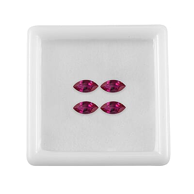 Set of 4 Lab Created Ruby (Mrq 7x3.5 mm) 1.70 ctw Loose Gemstone