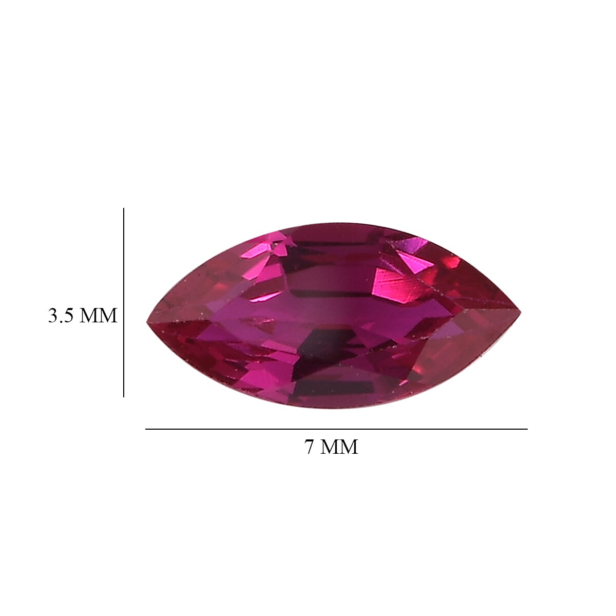 Set of 4 Lab Created Ruby (Mrq 7x3.5 mm) 1.70 ctw Loose Gemstone image number 4