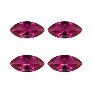 Set of 4 Lab Created Ruby (Mrq 8x4 mm) 2.11 ctw Loose Gemstone