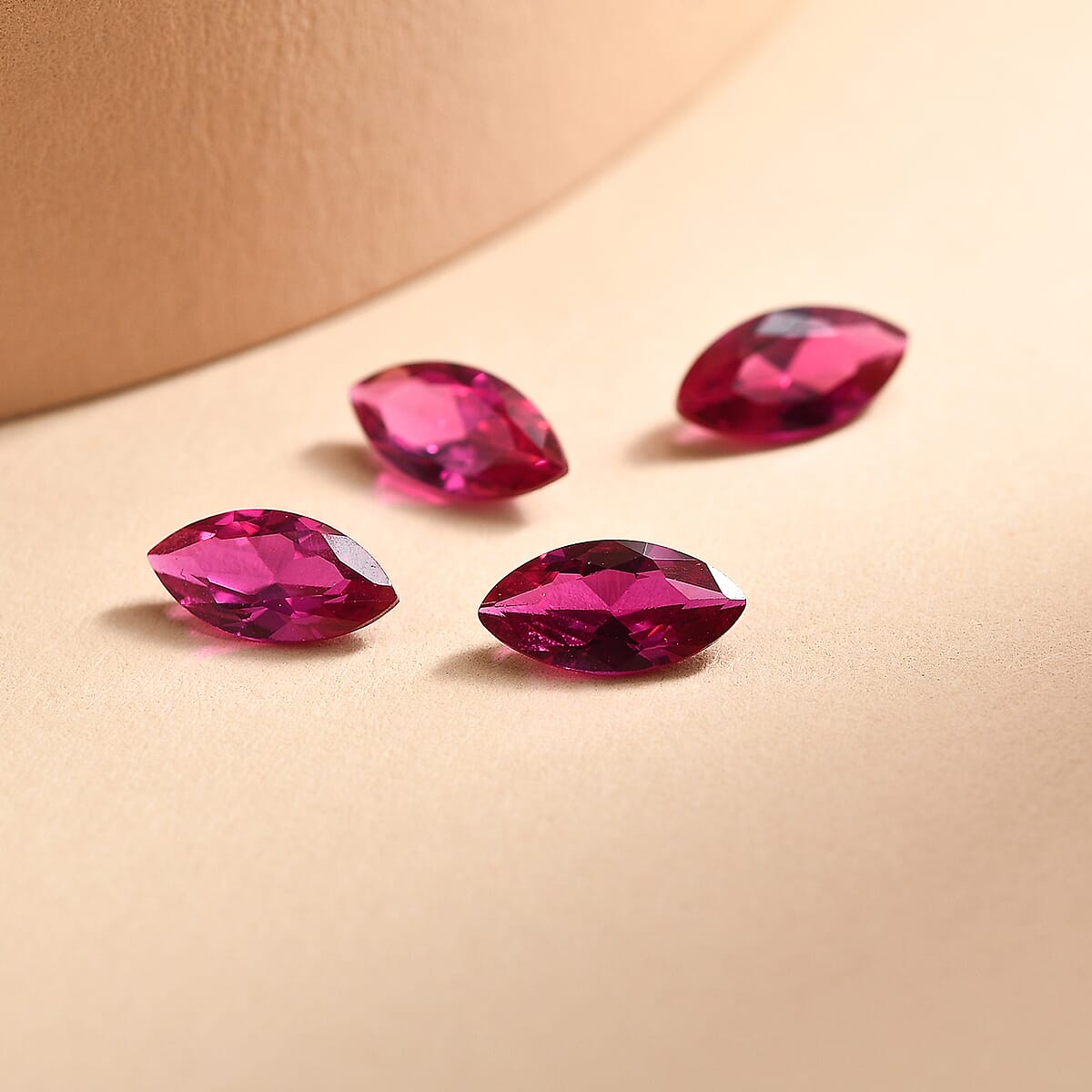Set of 4 Lab Created Ruby (Mrq 8x4 mm) 2.11 ctw Loose Gemstone image number 1