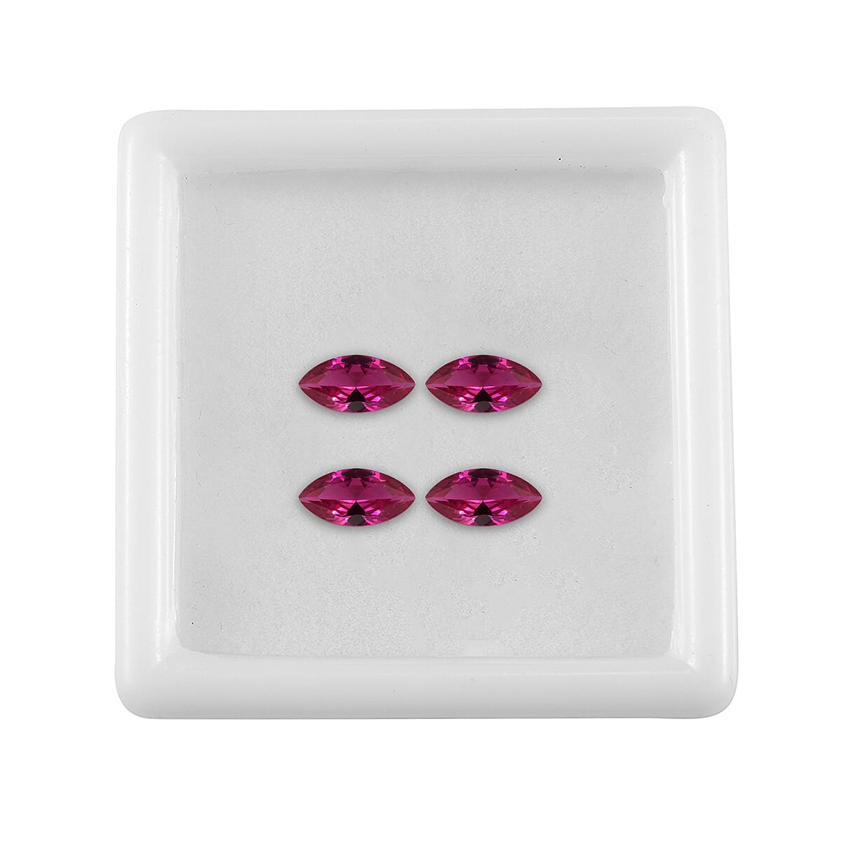 Set of 4 Lab Created Ruby (Mrq 8x4 mm) 2.11 ctw Loose Gemstone image number 3