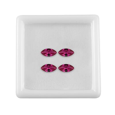 Set of 4 Lab Created Ruby (Mrq 8x4 mm) 2.11 ctw Loose Gemstone