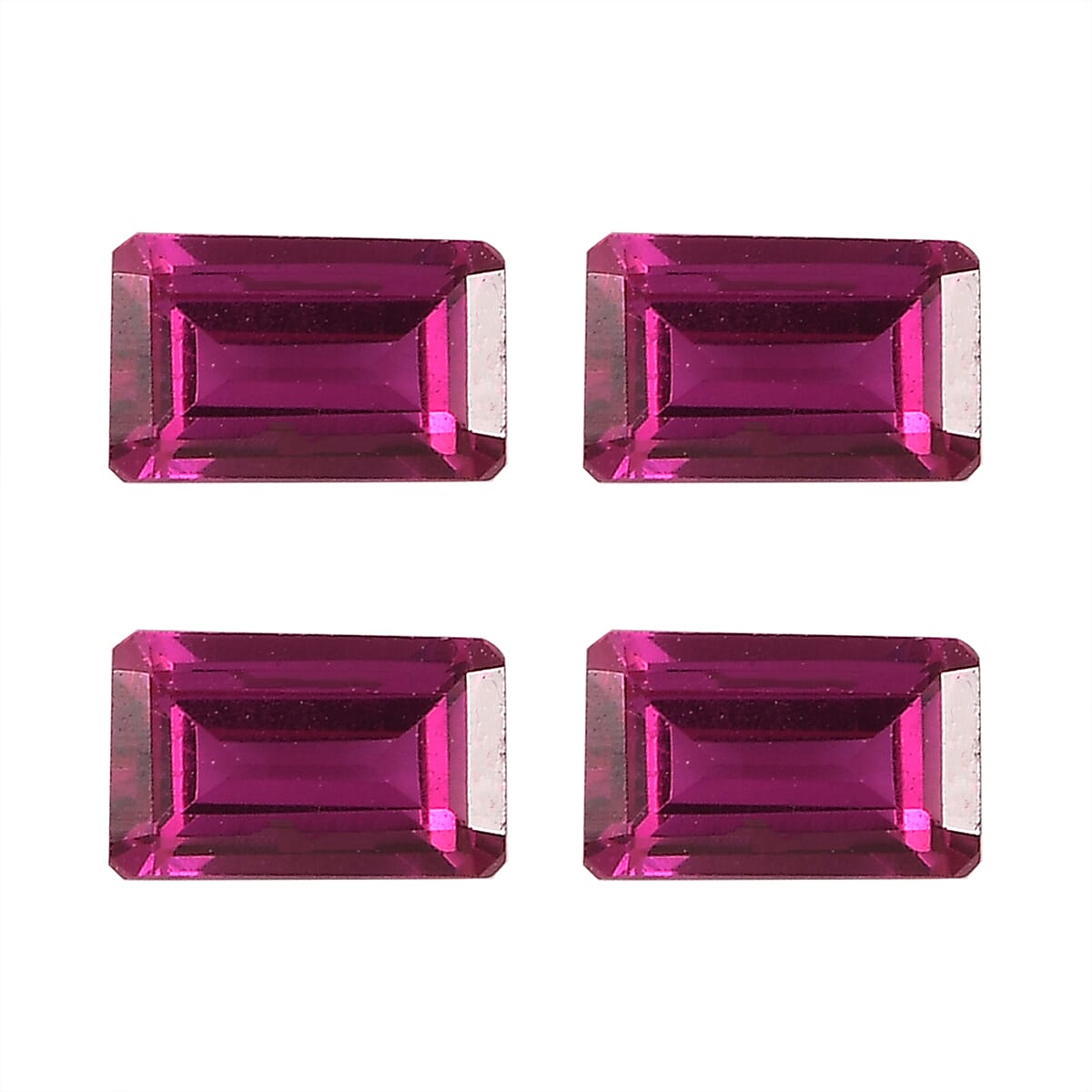 Set of 4 Premium Lab Created Ruby (Oct 5x3 mm) 1.56 ctw Loose Gemstone image number 0