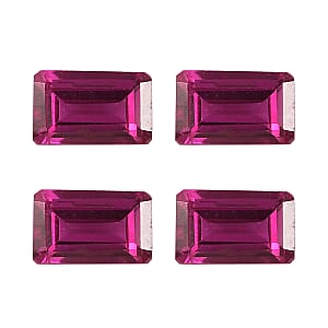 Set of 4 Premium Lab Created Ruby (Oct 5x3 mm) 1.56 ctw Loose Gemstone