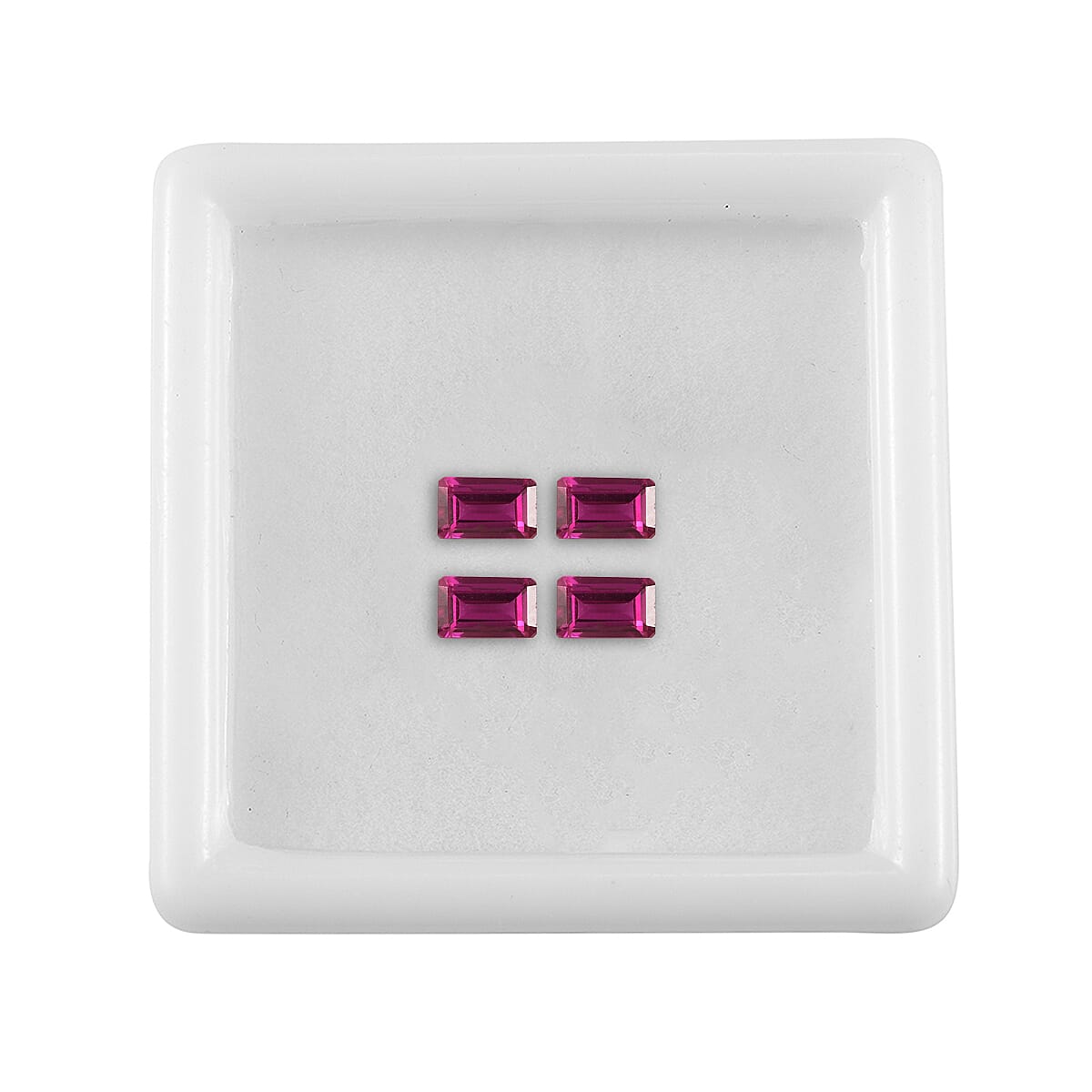 Set of 4 Premium Lab Created Ruby (Oct 5x3 mm) 1.56 ctw Loose Gemstone image number 3