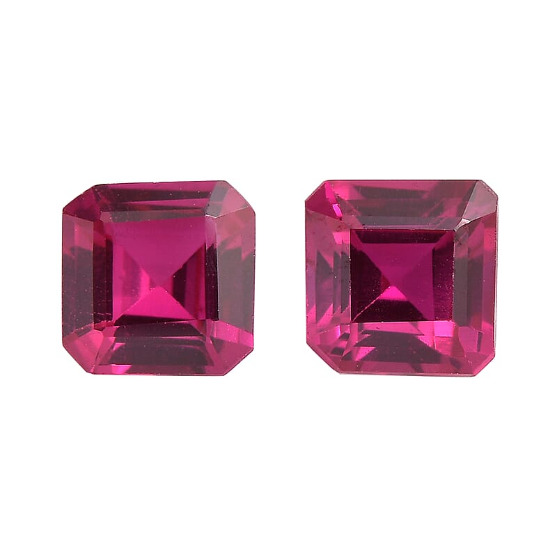 Set of 2 Lab Created Ruby (Oct 5x5 mm) 1.43 ctw Loose Gemstone