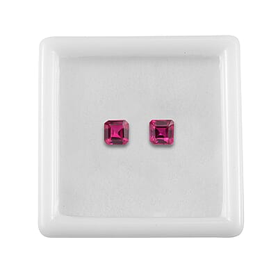 Set of 2 Lab Created Ruby (Oct 5x5 mm) 1.43 ctw Loose Gemstone