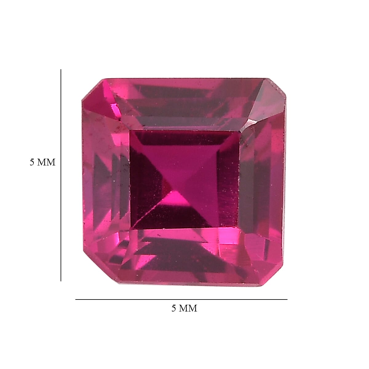 Set of 2 Lab Created Ruby (Oct 5x5 mm) 1.43 ctw Loose Gemstone image number 4