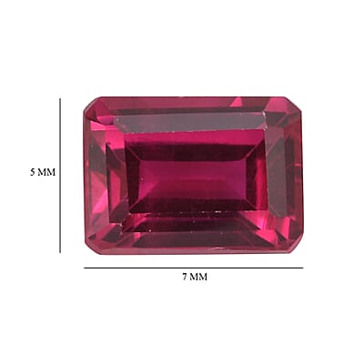 Set of 3 Lab Created Ruby (Oct 7x5 mm) 3.70 ctw Loose Gemstone
