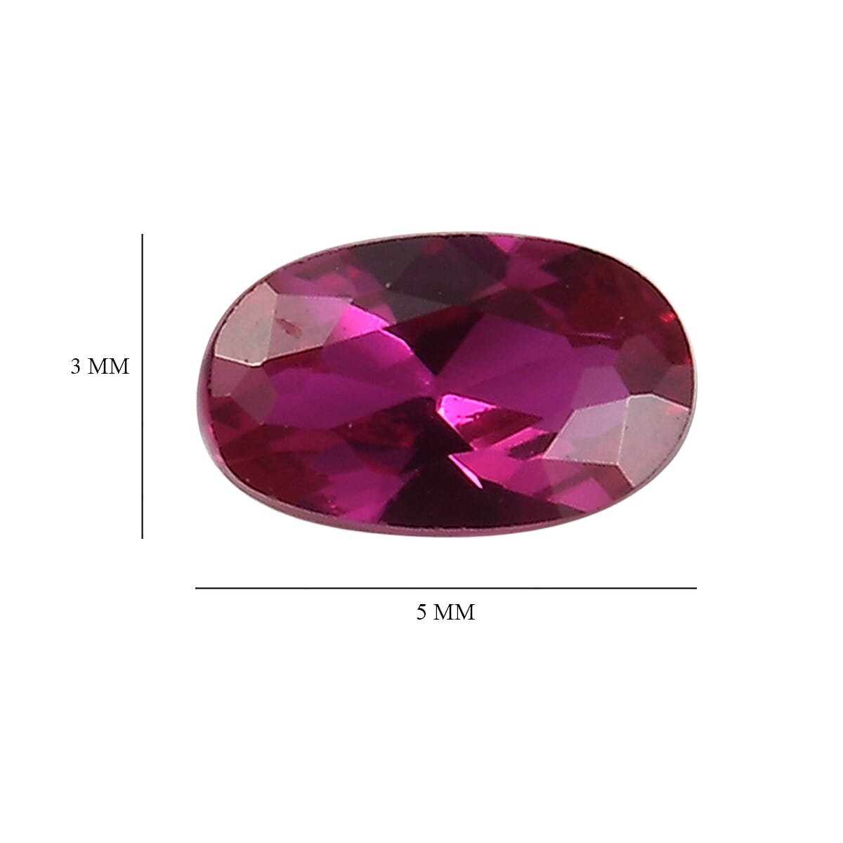Set of 4 Lab Created Ruby (Oval 5x3 mm) 0.93 ctw Loose Gemstone image number 3