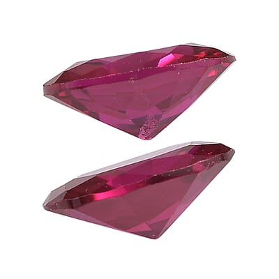 Set of 2 Lab Created Ruby (Oval 8x6 mm) 2.55 ctw Loose Gemstone