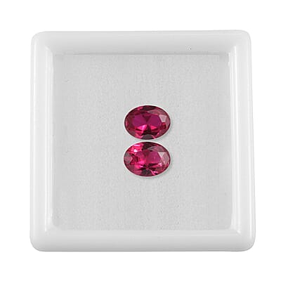 Set of 2 Lab Created Ruby (Oval 8x6 mm) 2.55 ctw Loose Gemstone
