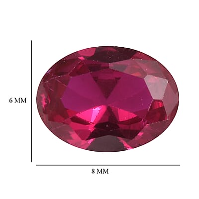 Set of 2 Lab Created Ruby (Oval 8x6 mm) 2.55 ctw Loose Gemstone