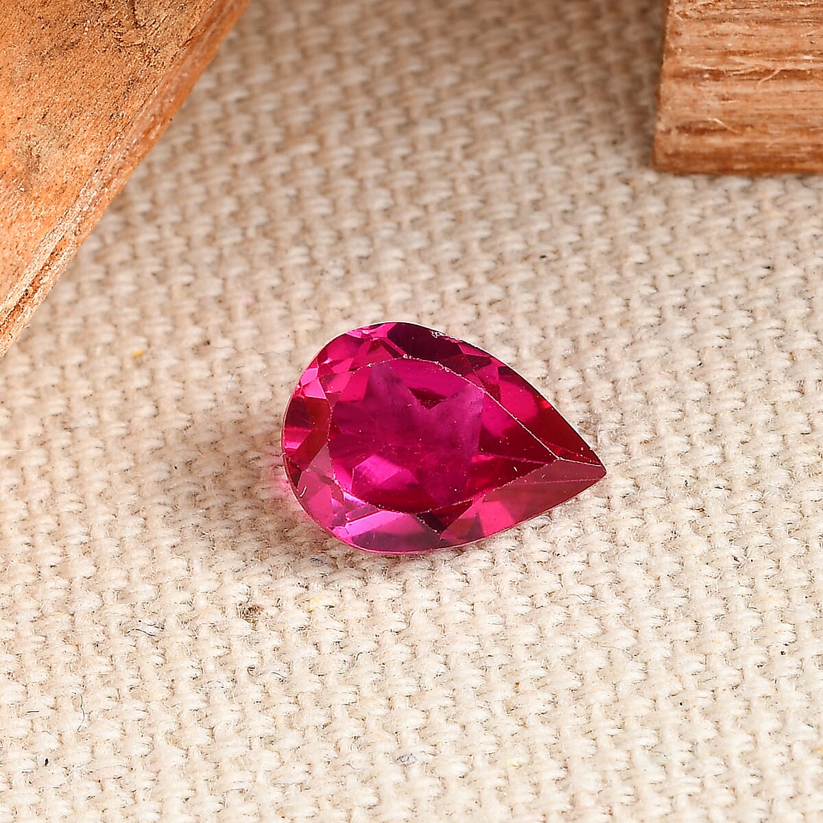 Lab Created Ruby (Pear 10x7 mm) 2.10 ctw Loose Gemstone image number 1