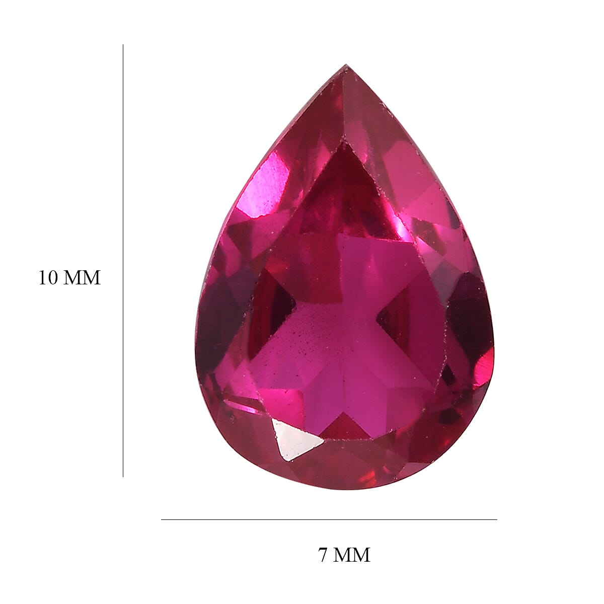 Lab Created Ruby (Pear 10x7 mm) 2.10 ctw Loose Gemstone image number 4