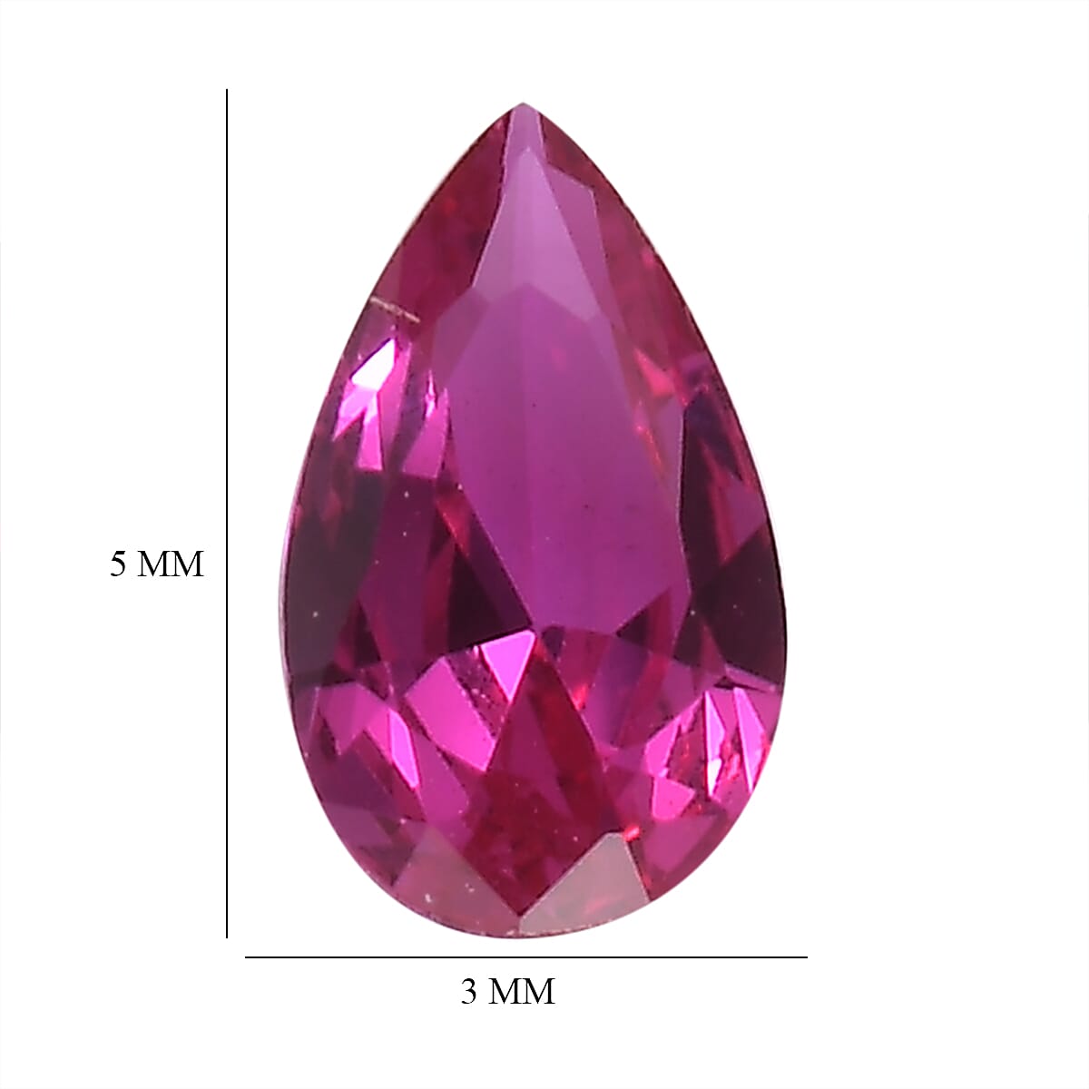 Set of 4 Lab Created Ruby (Pear 5x3 mm) 0.80 ctw Loose Gemstone