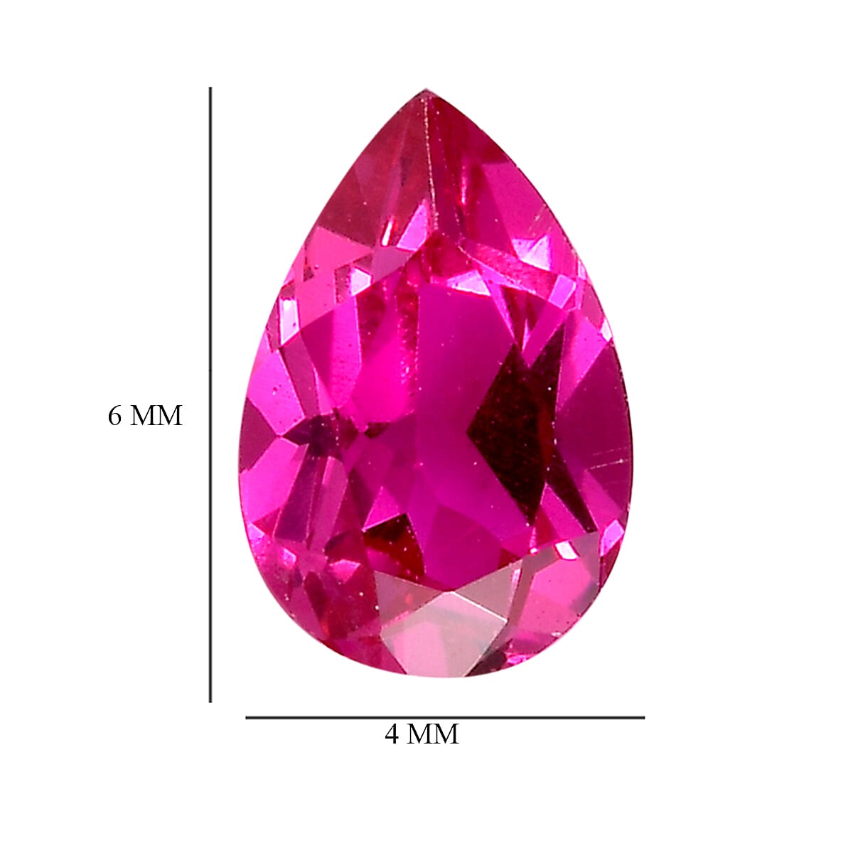 Set of 4 Lab Created Ruby (Pear 6x4 mm) 1.72 ctw Loose Gemstone image number 4