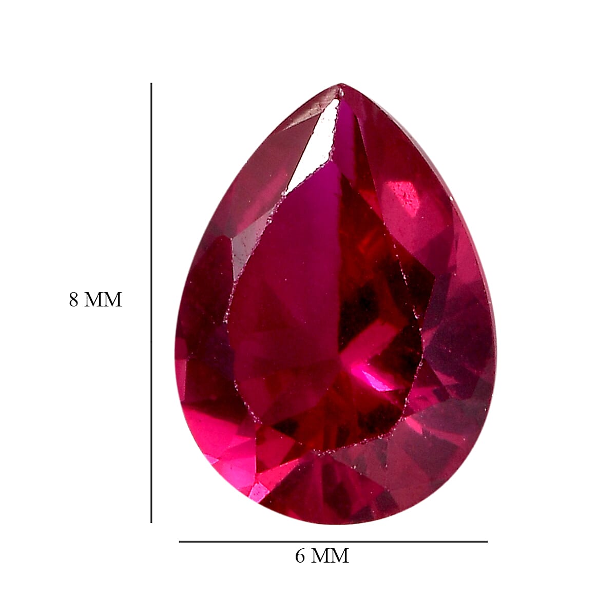 Set of 2 Lab Created Ruby (Pear 8x6 mm) 2.28 ctw Loose Gemstone