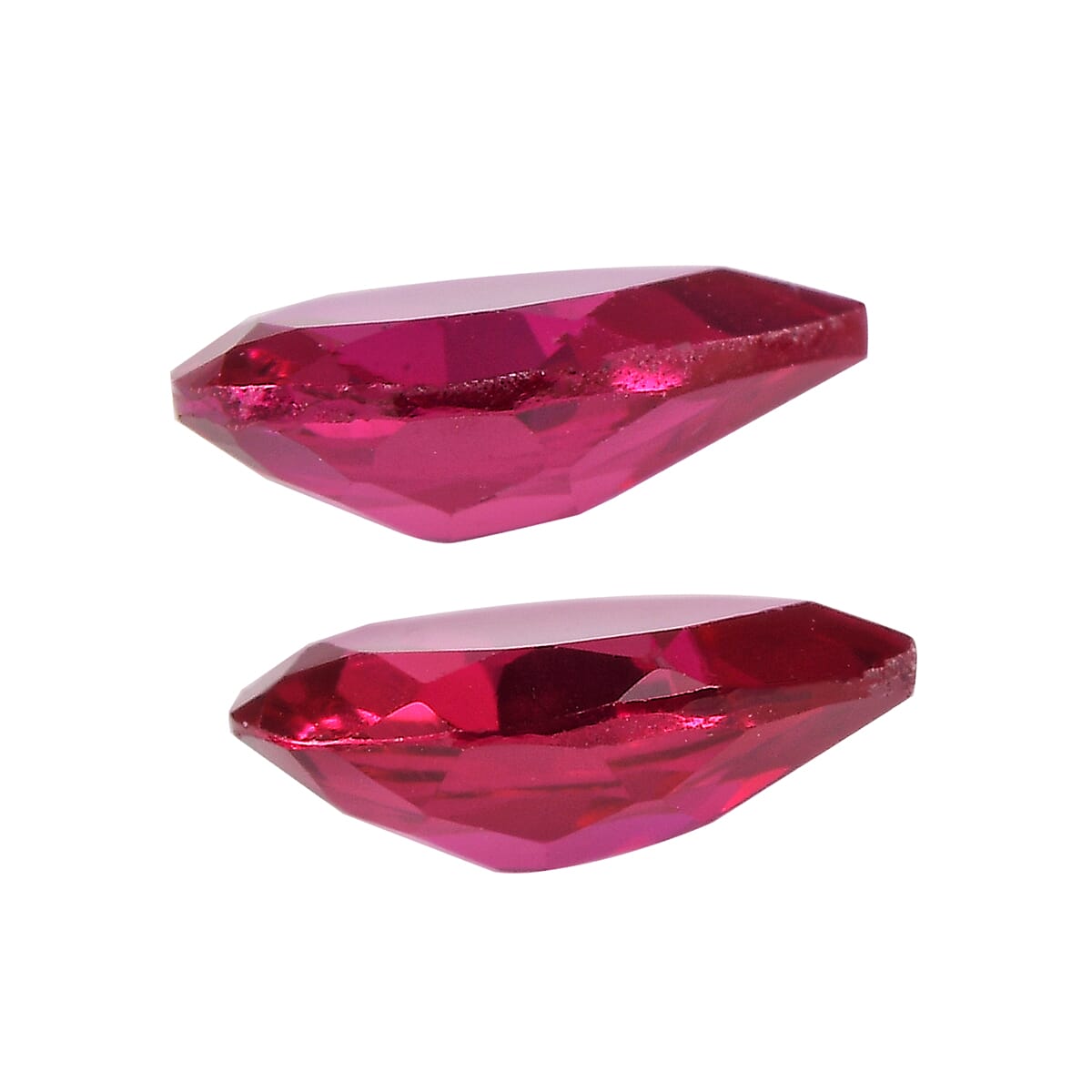 Set of 2 Lab Created Ruby (Pear 9x7 mm) 3.23 ctw Loose Gemstone