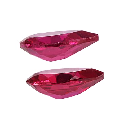 Set of 2 Lab Created Ruby (Pear 9x7 mm) 3.23 ctw Loose Gemstone