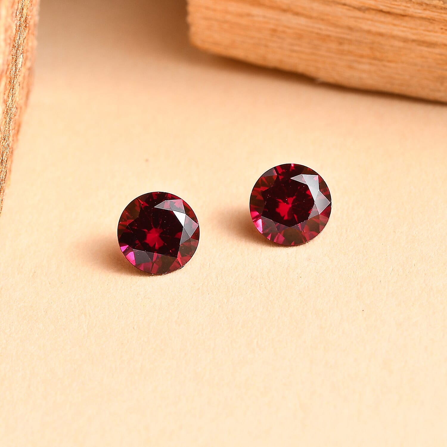 Set of 2 AA Lab Created Ruby (Rnd 4.75 mm) 0.90 ctw Loose Gemstone
