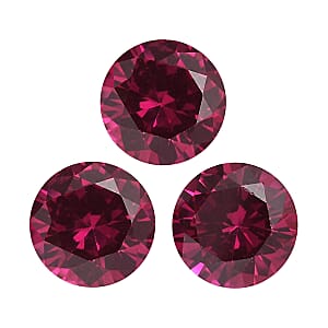 Set of 3 Lab Created Ruby (Rnd 5.5 mm) 2.21 ctw Loose Gemstone