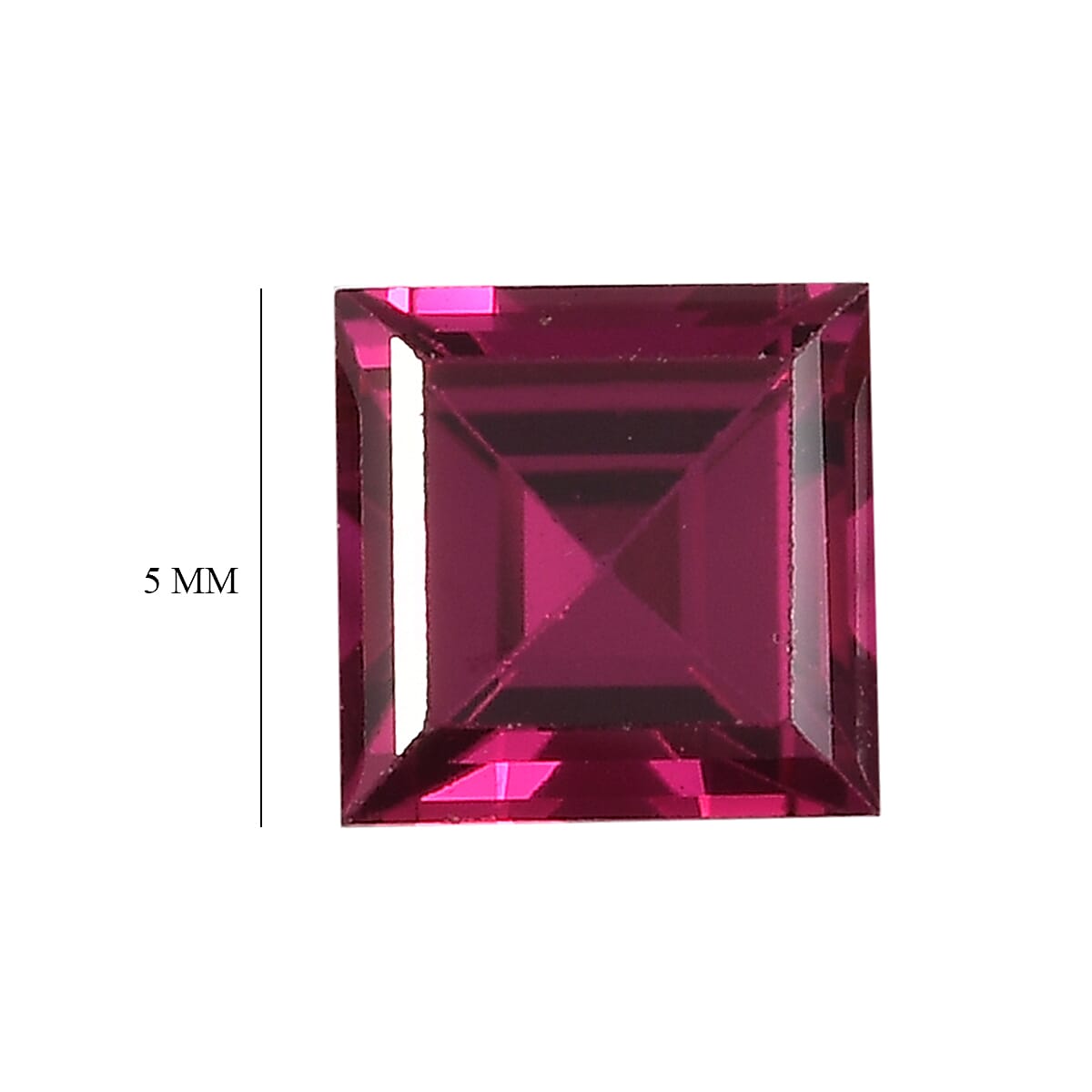Set of 4 Lab Created Ruby (Sqr 5 mm) 3.03 ctw Loose Gemstone image number 3