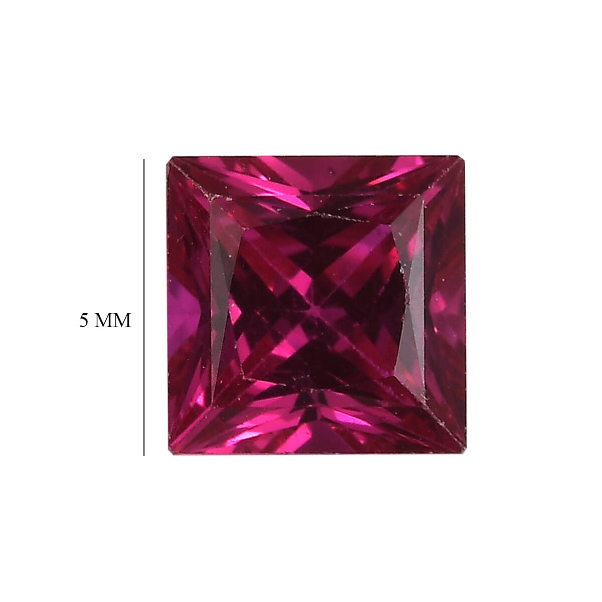 Set of 4 Lab Created Ruby (Sqr 5 mm) 3.23 ctw Loose Gemstone image number 3