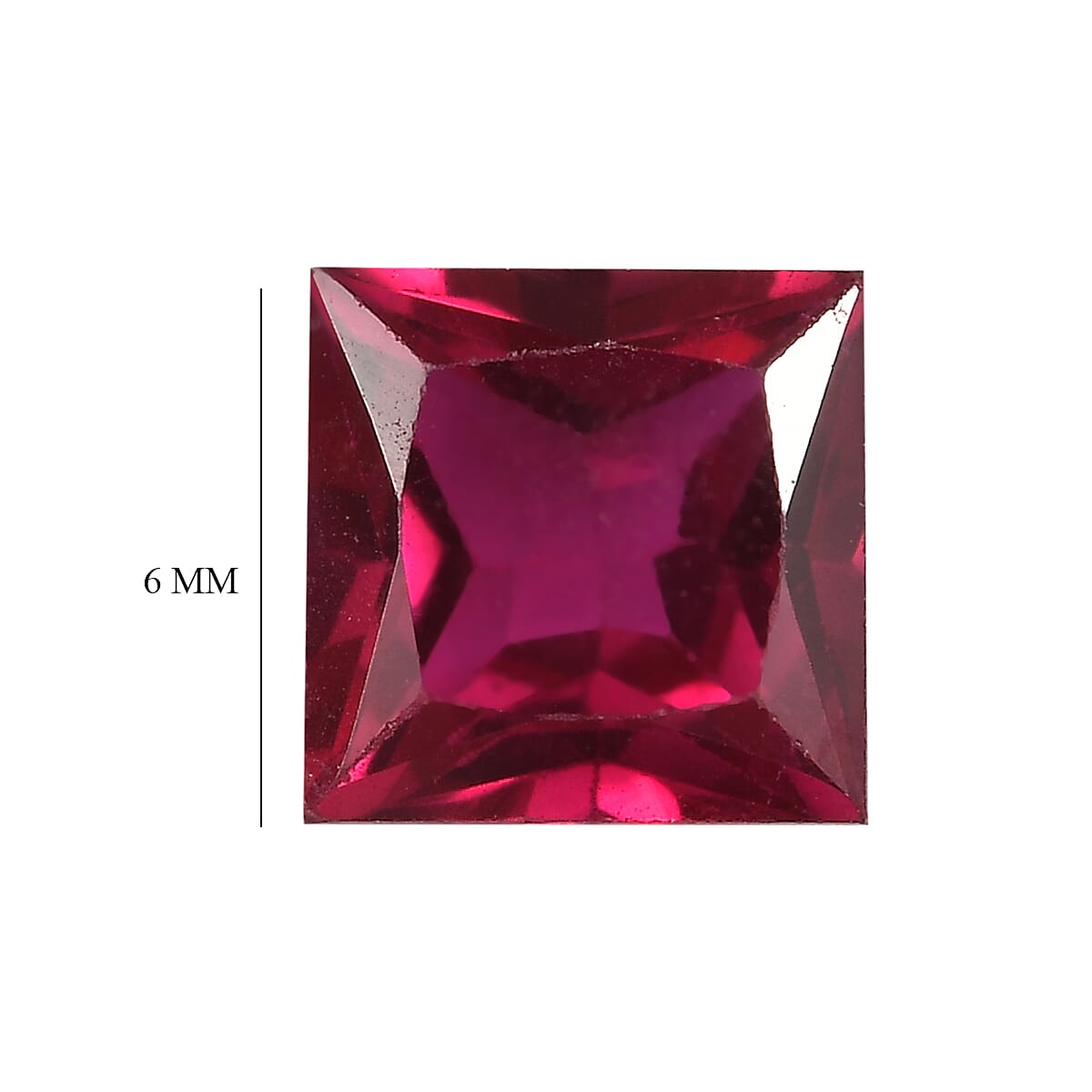 Set of 2 Lab Created Ruby (Sqr 6 mm) 2.91 ctw Loose Gemstone