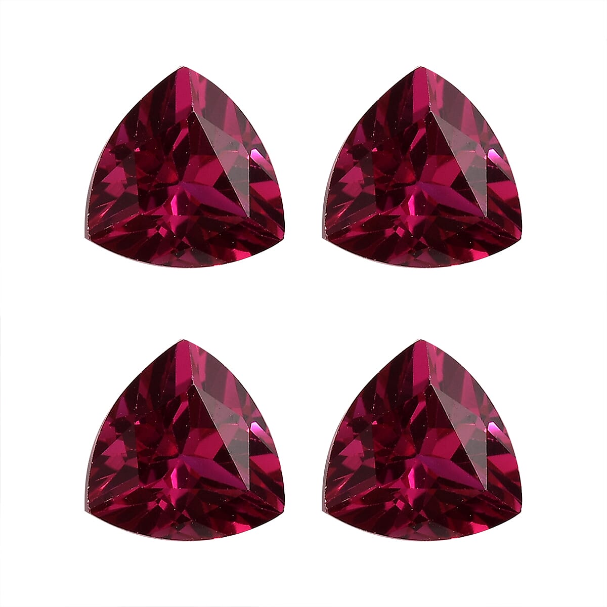 Set of 4 Lab Created Ruby (Trl 5.5 mm) 2.88 ctw Loose Gemstone image number 0