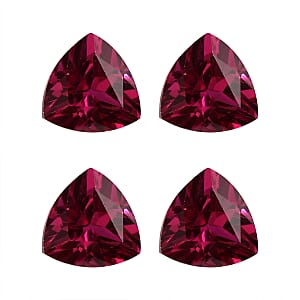 Set of 4 Lab Created Ruby (Trl 5.5 mm) 2.88 ctw Loose Gemstone