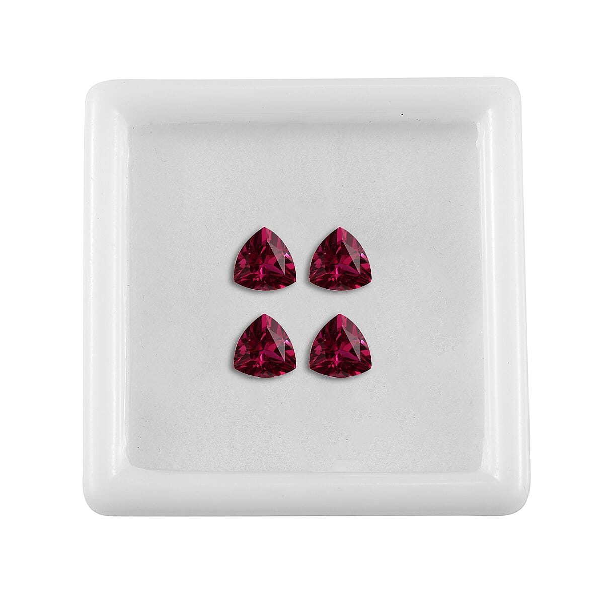 Set of 4 Lab Created Ruby (Trl 5.5 mm) 2.88 ctw Loose Gemstone image number 2
