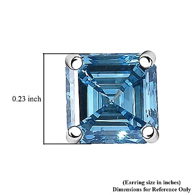 SGL Certified Luxuriant Lab Grown Blue Diamond (VS) (IR) 2.00 ctw Stud Earrings in 10K White Gold