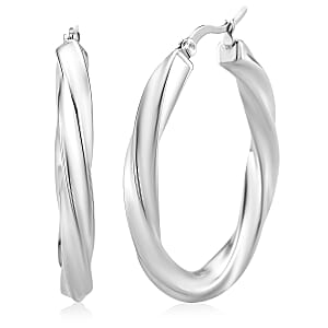 Twisted Hoop Earrings in Stainless Steel